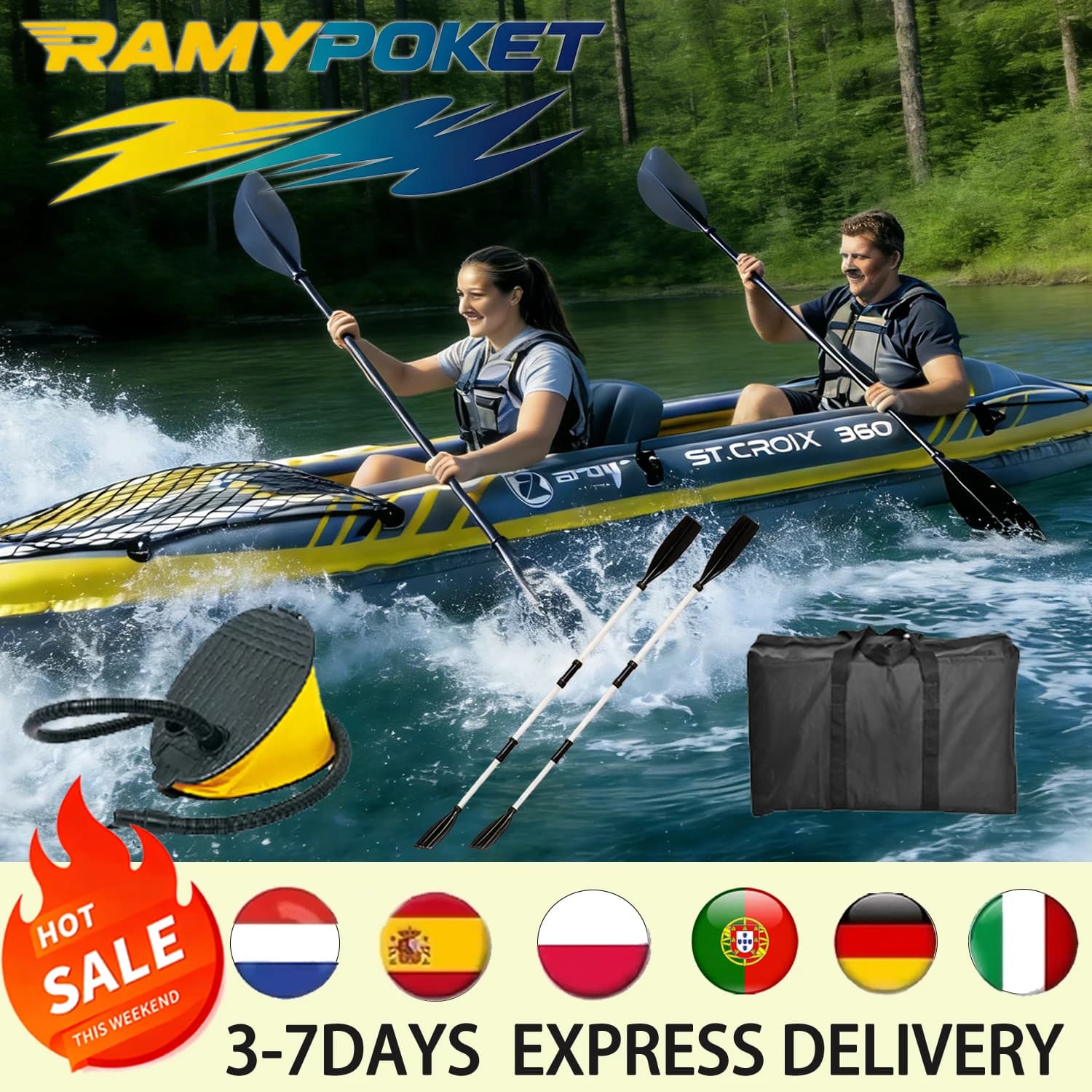 Dmuchany kajak RAMYPOKET - 2 osobowy