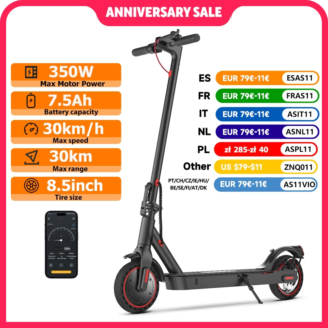 Hulajnoga elektryczna iScooter 8.5 inch Electric Scooter 350W 7.5Ah 30km/h 